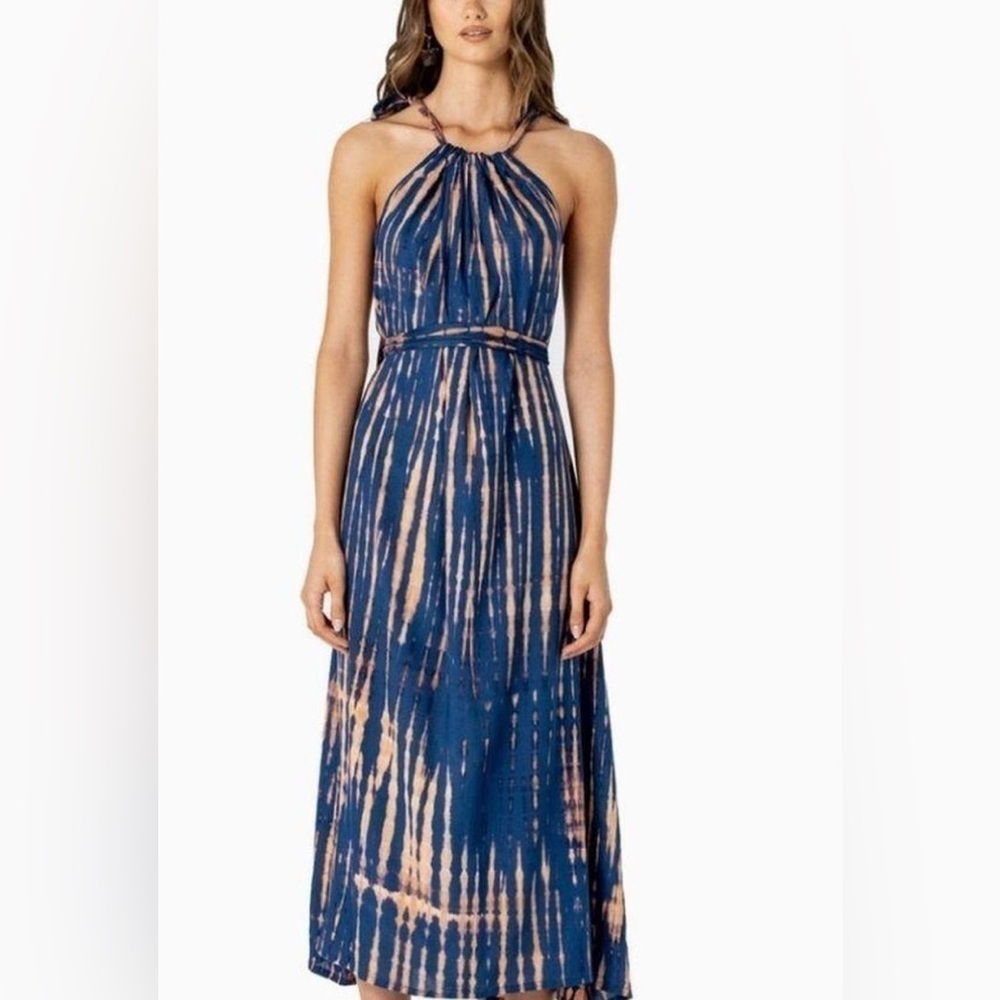 LE SALTY LABEL - Elegant Blue Tie-Dye Maxi Dress Size S/M